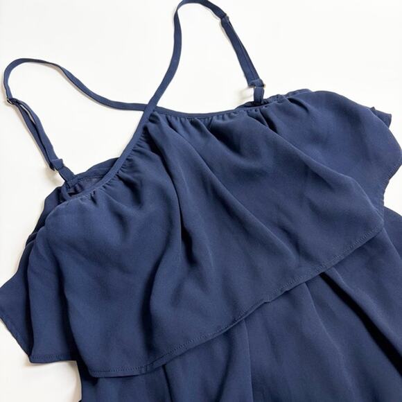 Show Me Your MuMu Rebecca Ruffle Dress XS Navy Bridesmaid Dress Blue - Picture 6 of 10